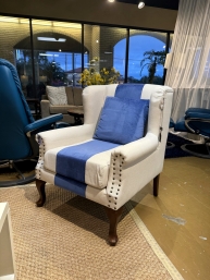 037 Striped Accent Chair