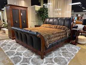 American Drew Bob Mackie Leather King Bed