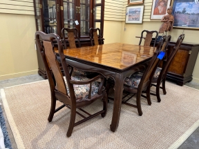 Asian Style Table W/6 Chairs