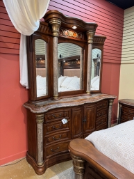 AICO Dresser W/Mirror & Storage