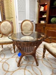 Glass/Rattan DR Table