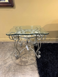 Glass/Metal End Table