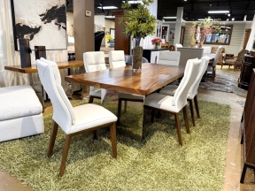 Table w/6 Scan Design Leather Chairs