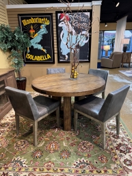 RH Table W/4 Leather Chairs