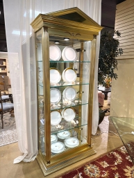 Brass Arched Curio Cabinet