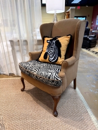 Zebra Wingback Chair