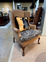 Zebra Wingback Chair