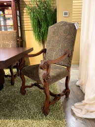 S/6 Fabric & Wood Dining Chairs