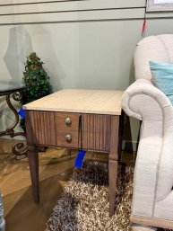 MCM Travertine End Table