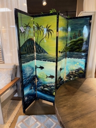 Coastal/Asian 4 Panel Screen