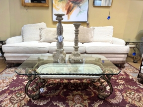 Glass/Stone/Metal Coffee Table