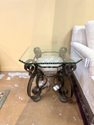 Glass/Stone/Metal End Table