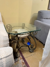 Glass/Stone/Metal End Table