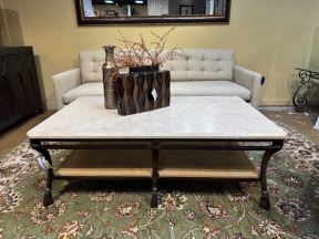 Travertine Top Coffee Table