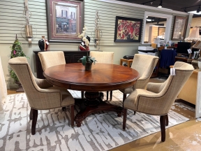 Stanley Dining Table w/6 Hickory White Chairs