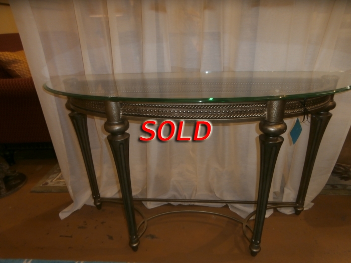 Glass/Metal Sofa Table