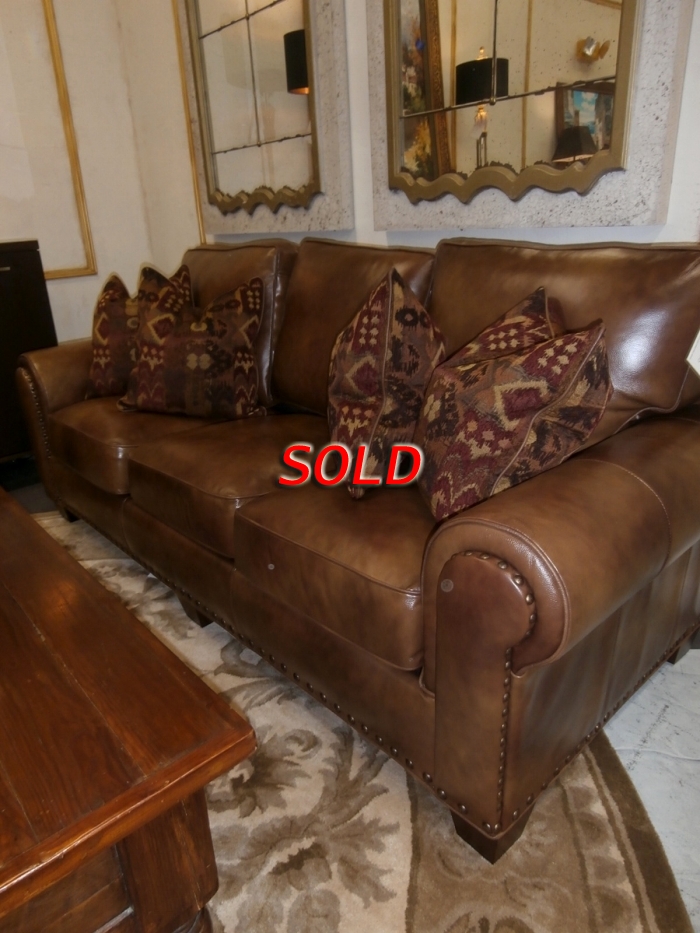 Steve Silver Leather Sofa