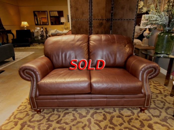 Ethan Allen Leather Loveseat