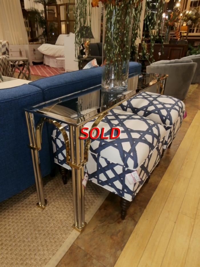 Glass & Metal Sofa Table