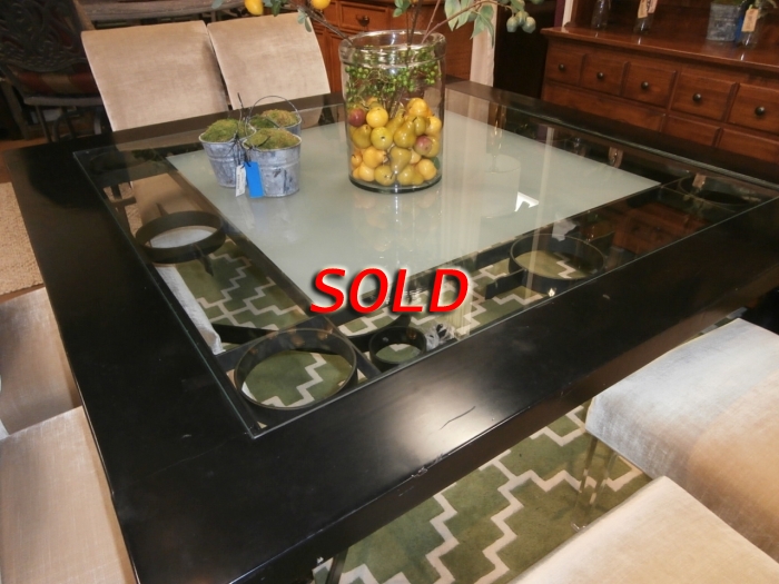 Inlay Glass Dining Table