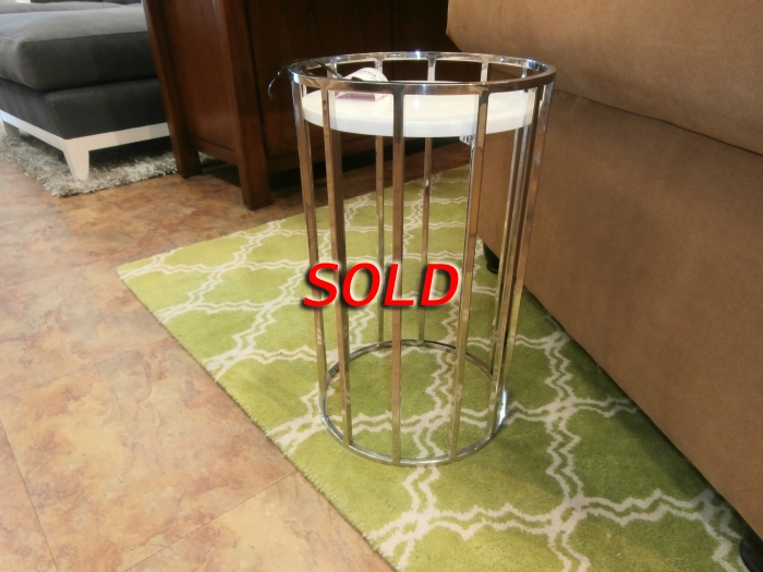 Marble And Chrome Accent Table