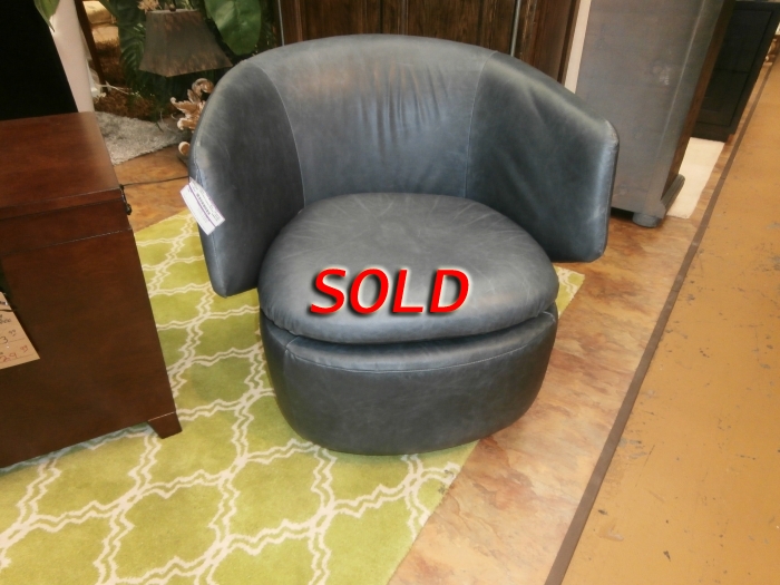 West Elm Leather Swivel Chair