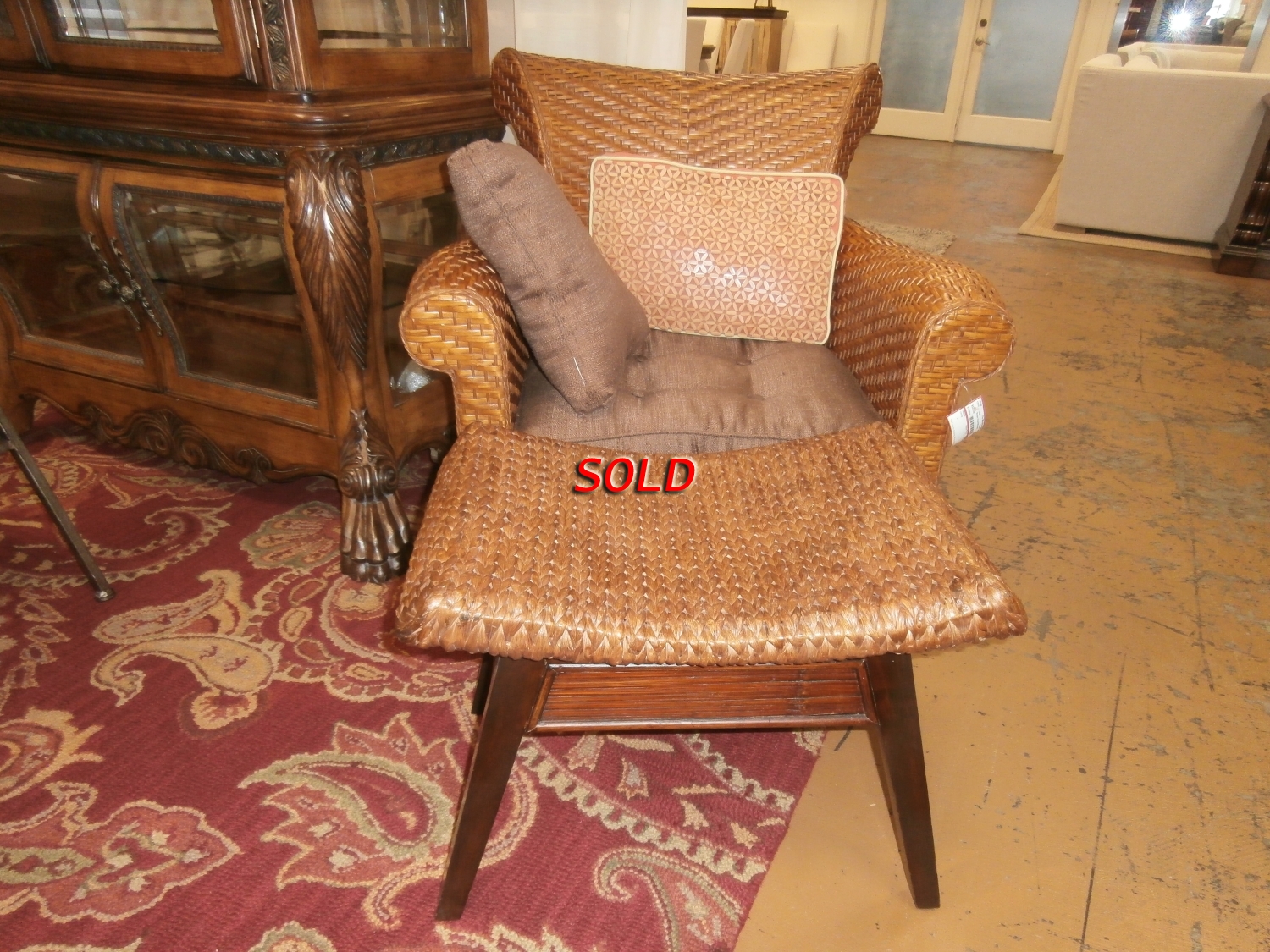 Rattan Chair/Ottoman