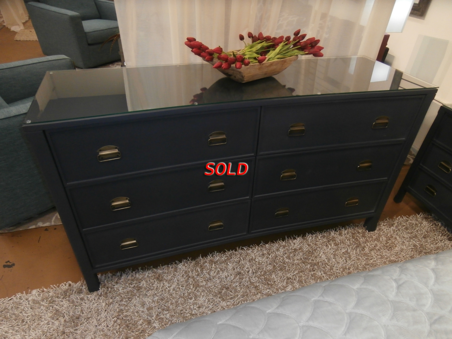 6 Drawer Curved Dresser