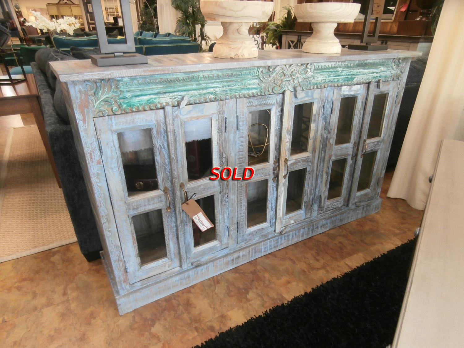 12 Pane Rustic Cabinet