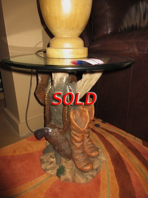 Cowboy Boots End Table