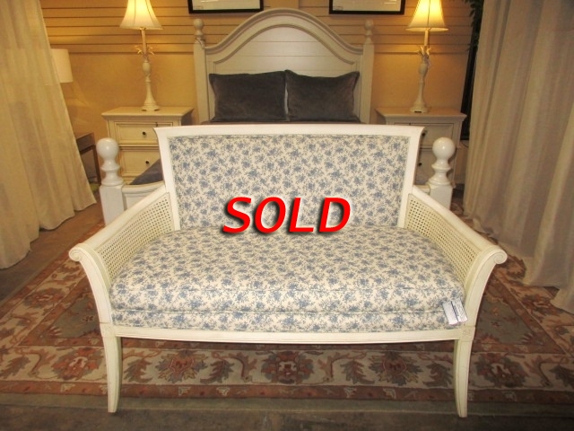 Ethan Allen Rattan Settee