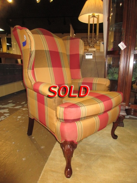 Plaid Wingback Chair