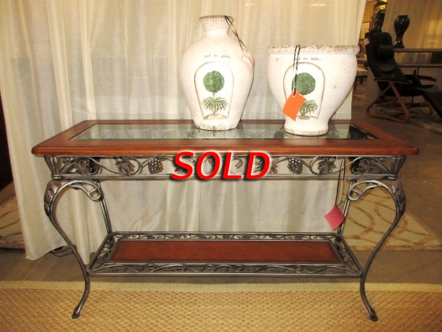 Ashley Glass Top Sofa Table