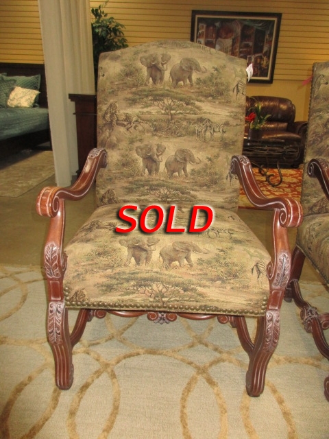 Elephant Print Arm Chair