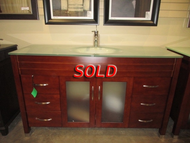 Frosted Glass Top Vanity