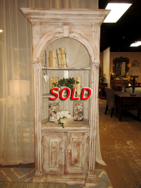 Distressed Arched Cabinet