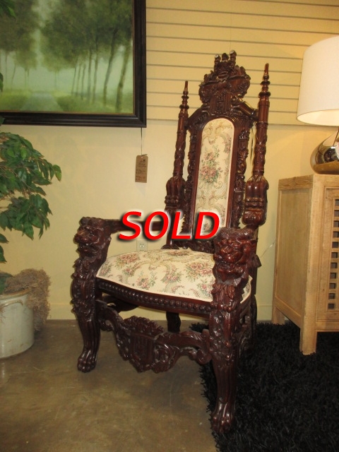 Carved Wood Throne Chr