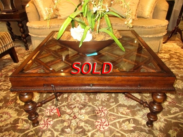 Havertys Inlaid Top Coffee Table