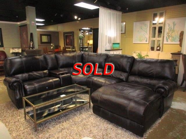 American Signature Leather Sectional