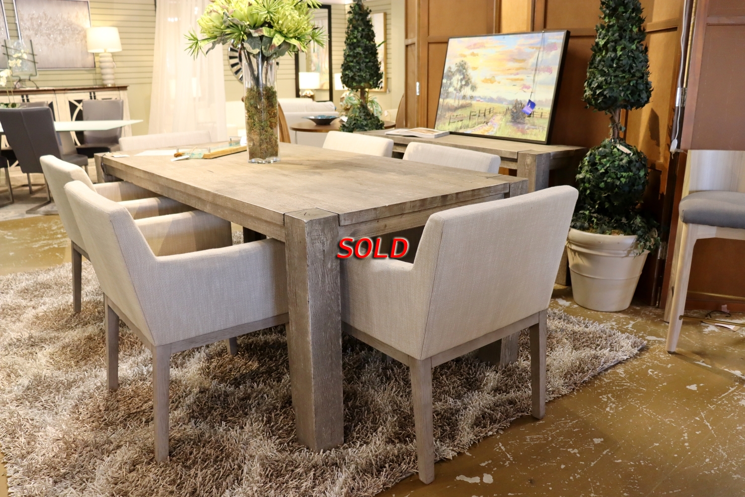 RH Reclaimed Table W/6 Chairs