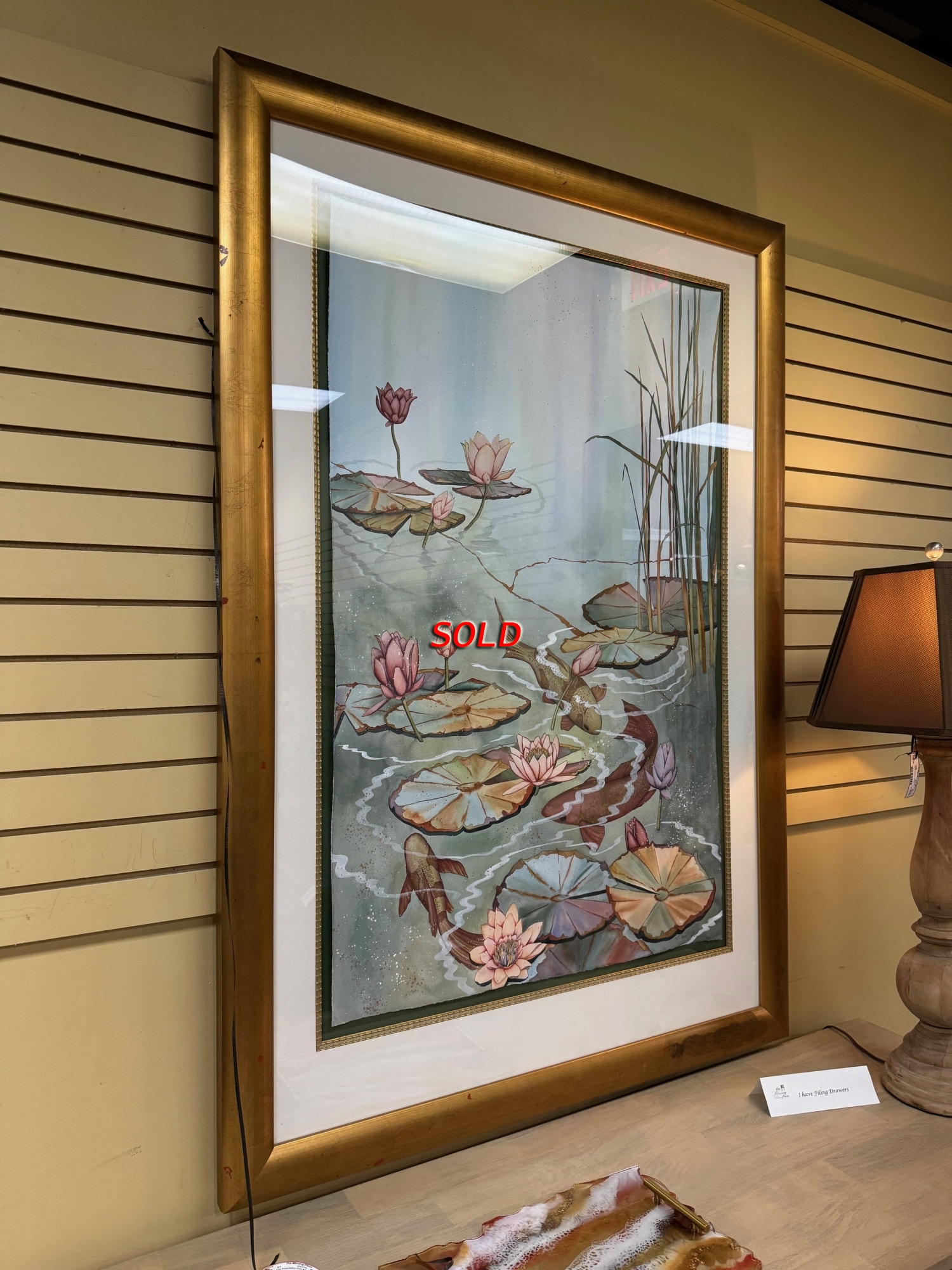 Lily Pond W/Koi Fish Art