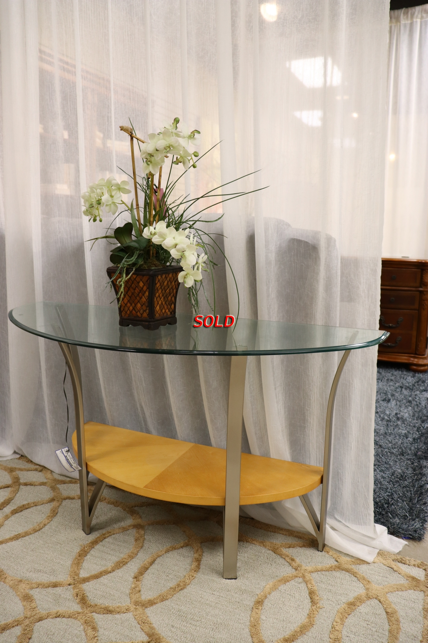 Glass Top Sofa Table