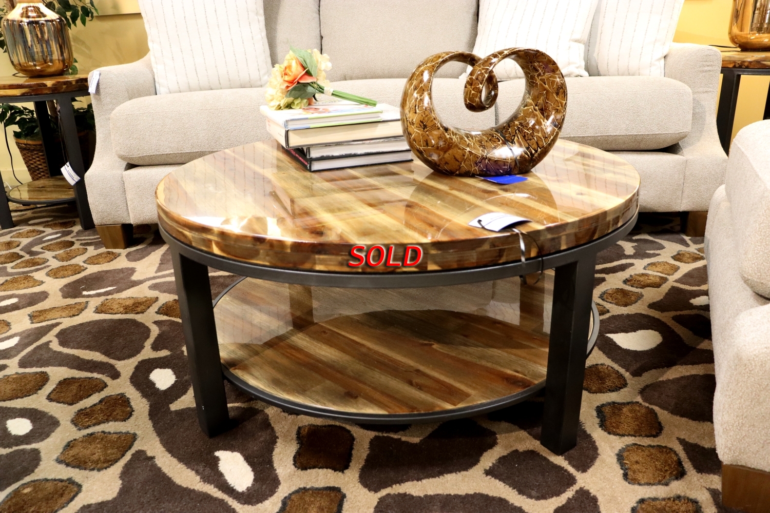 Rustic Round Coffee Table