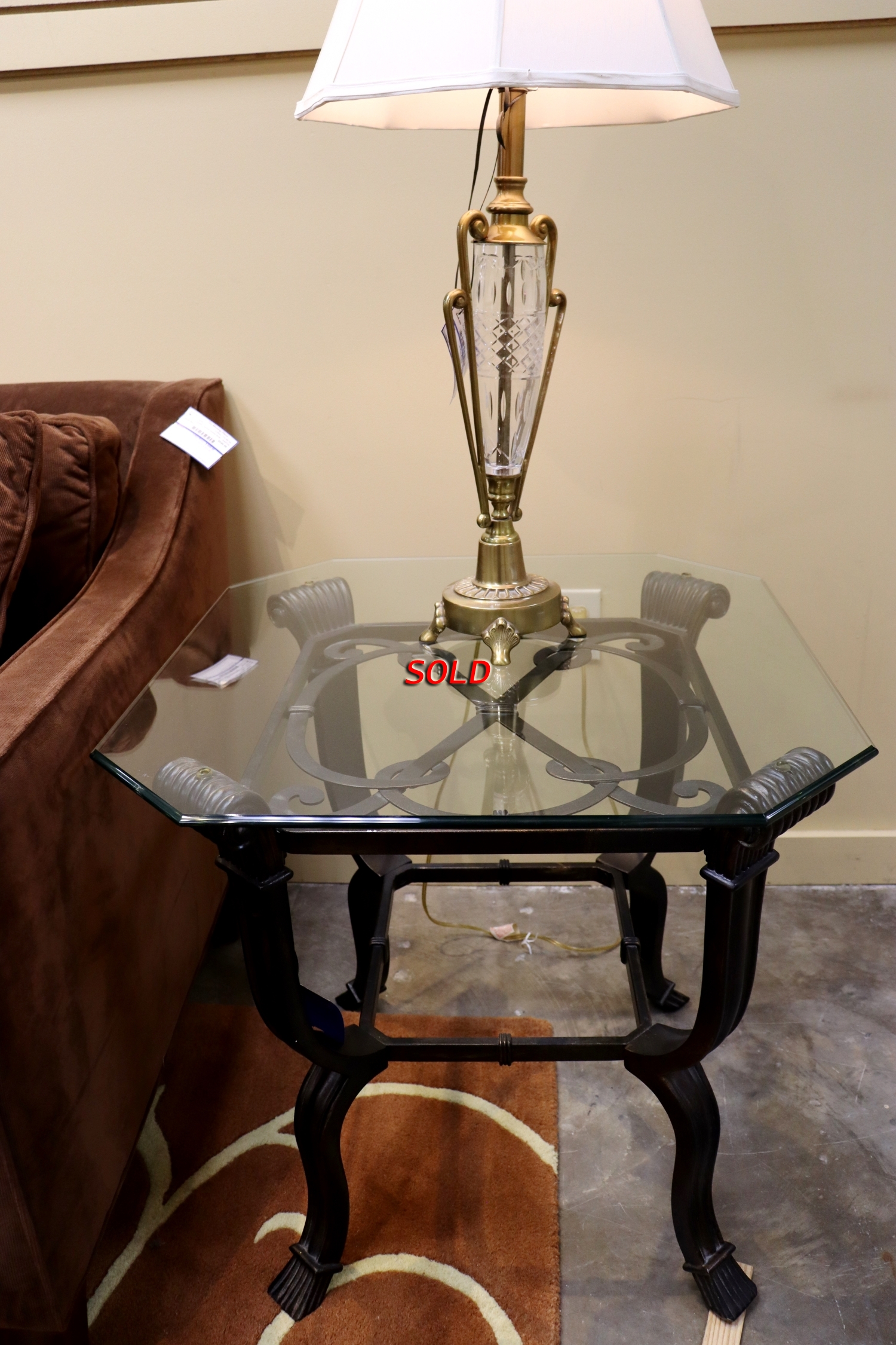 Glass/Metal End Table