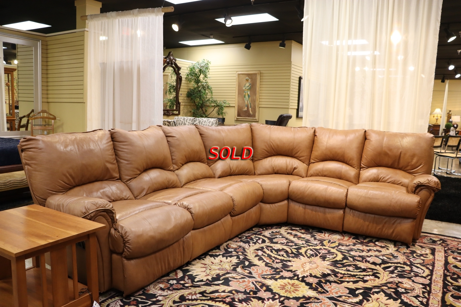 Lane 6 Pc Leather Reclining Sectional