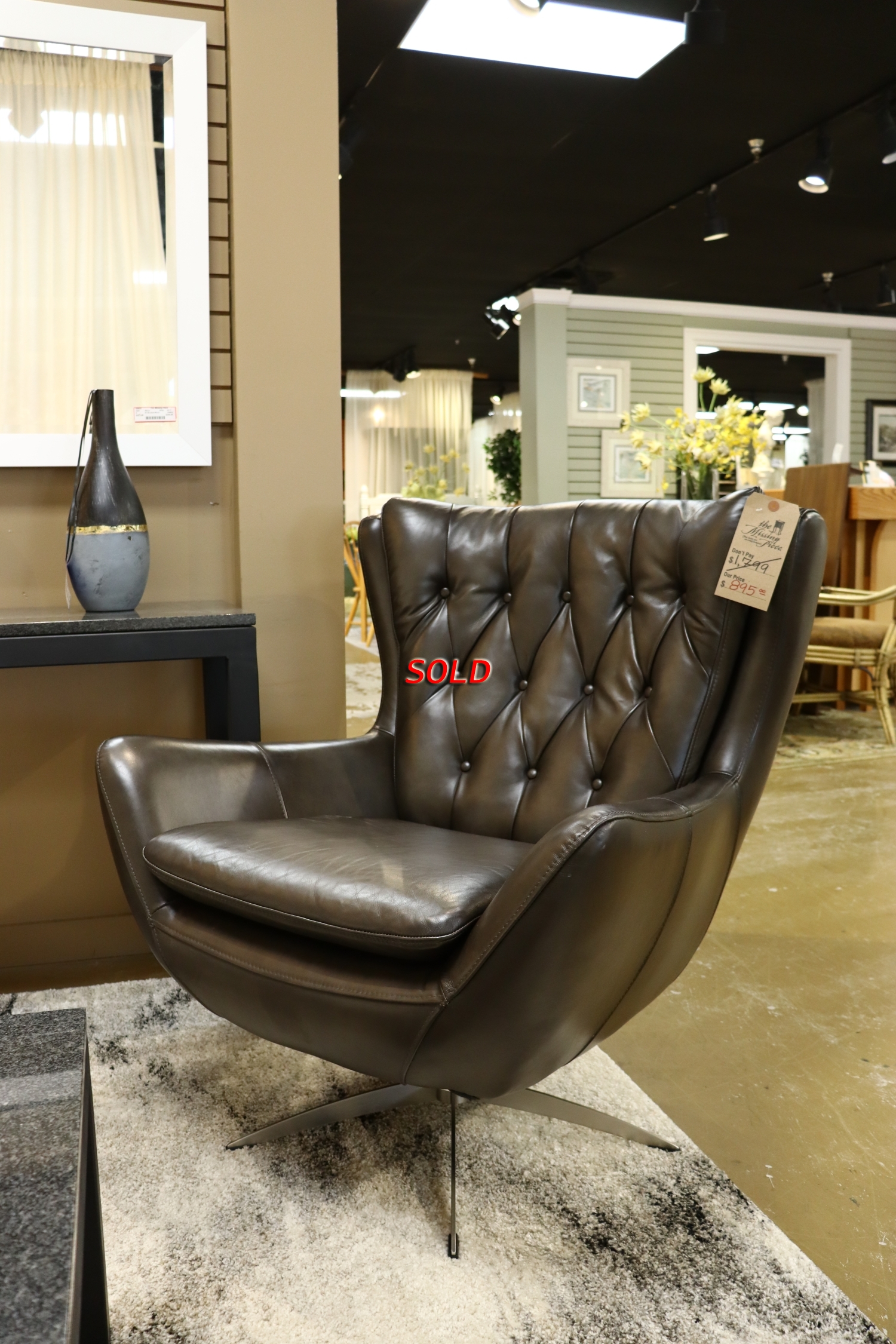 Pottery Barn Wells Leather Chair