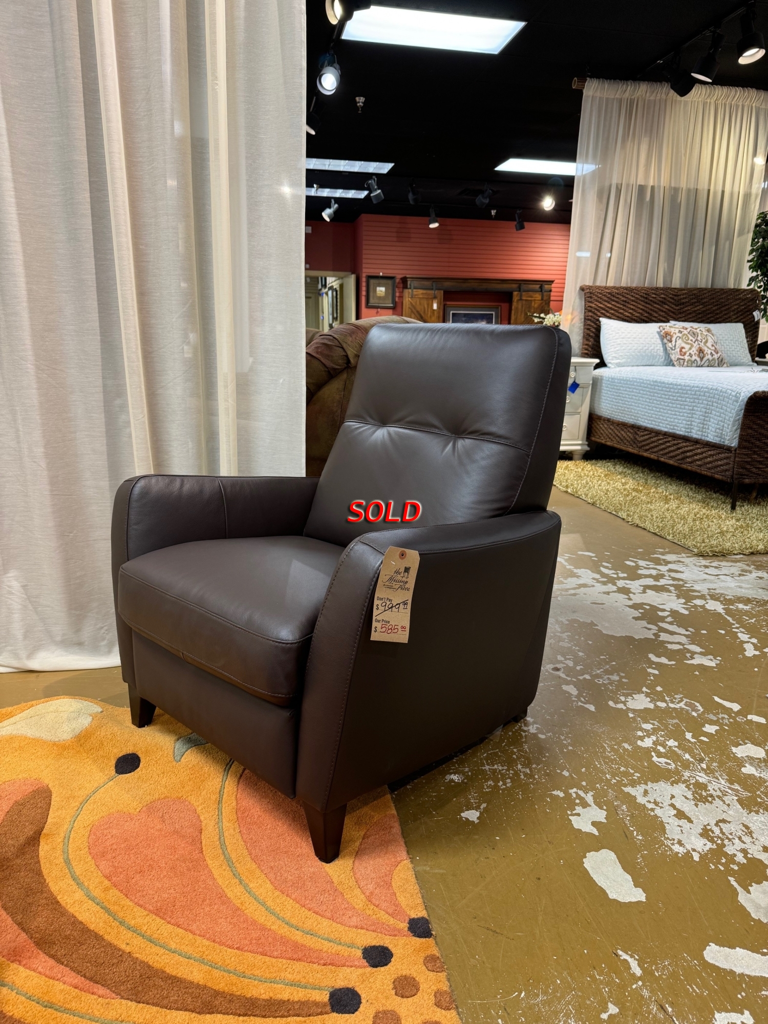 Kanes Leather Pushback Recliner