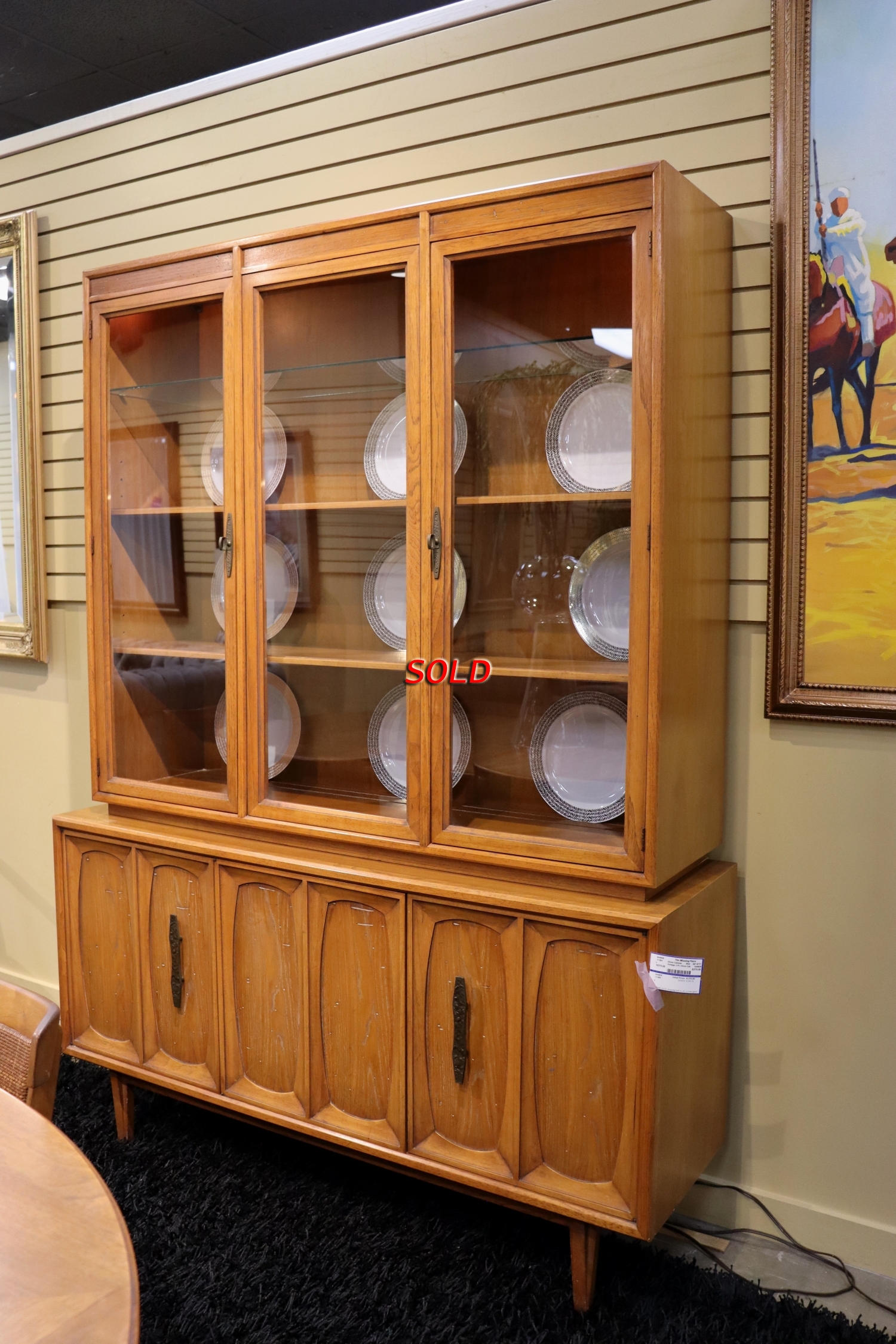 Vintage 2 Pc China Cabinet