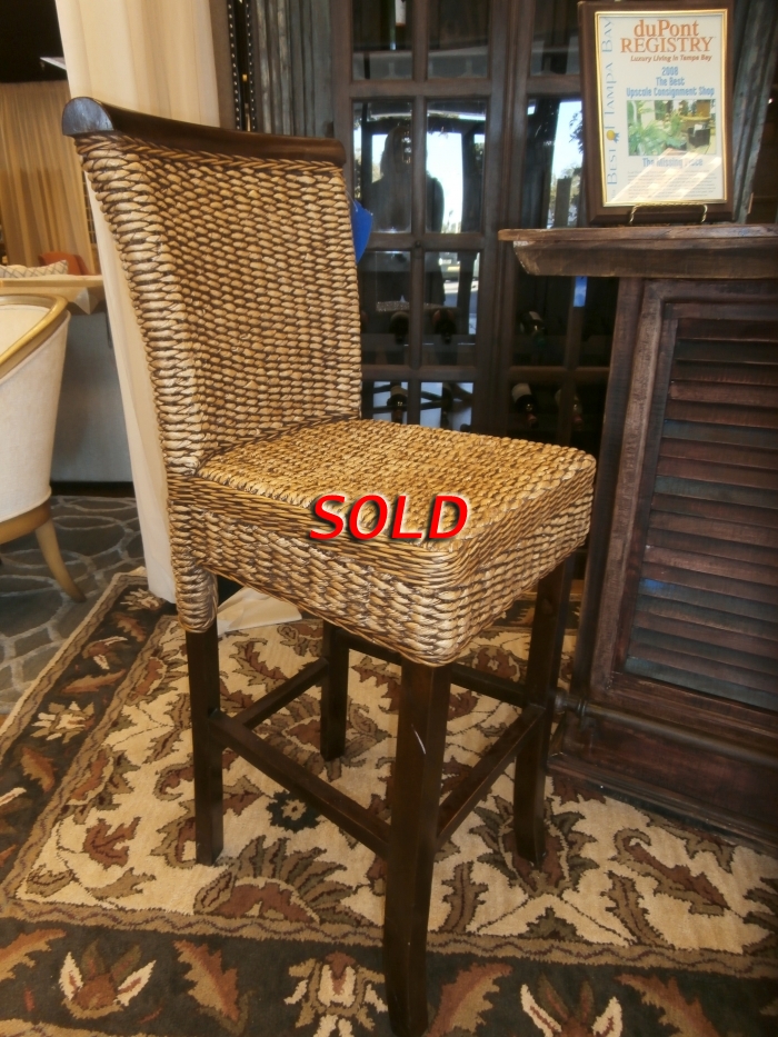 Set Of 2 Rattan Bar Stool at The Missing Piece