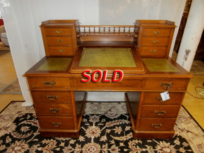 Vintage Leather Top Desk